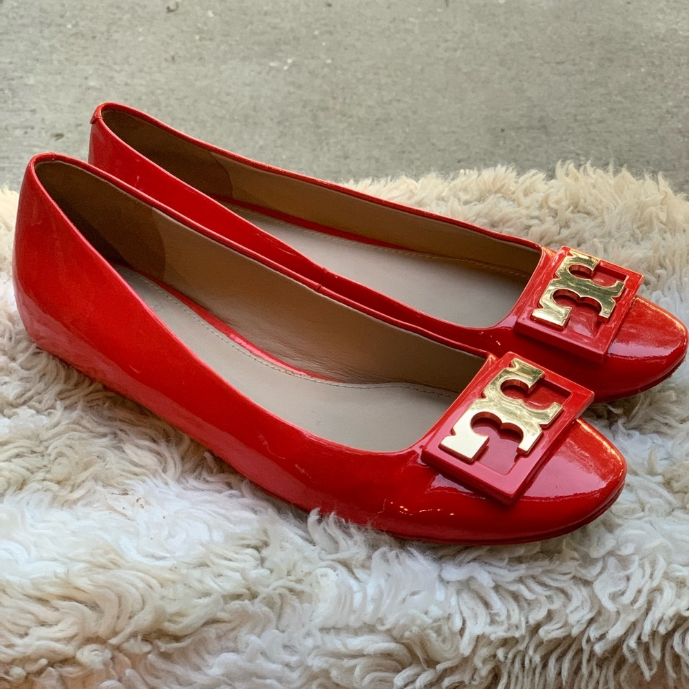 Like NEW vibrant orange Tory Burch dress shoes